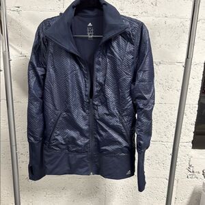 Adidas Navy Windbreaker Jacket - Finger Holes - Size Medium - Never Worn